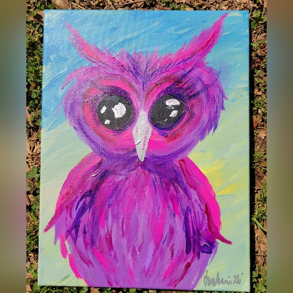 Hand Crafted Other - "OWLET" Original Artwork 12in X 16in